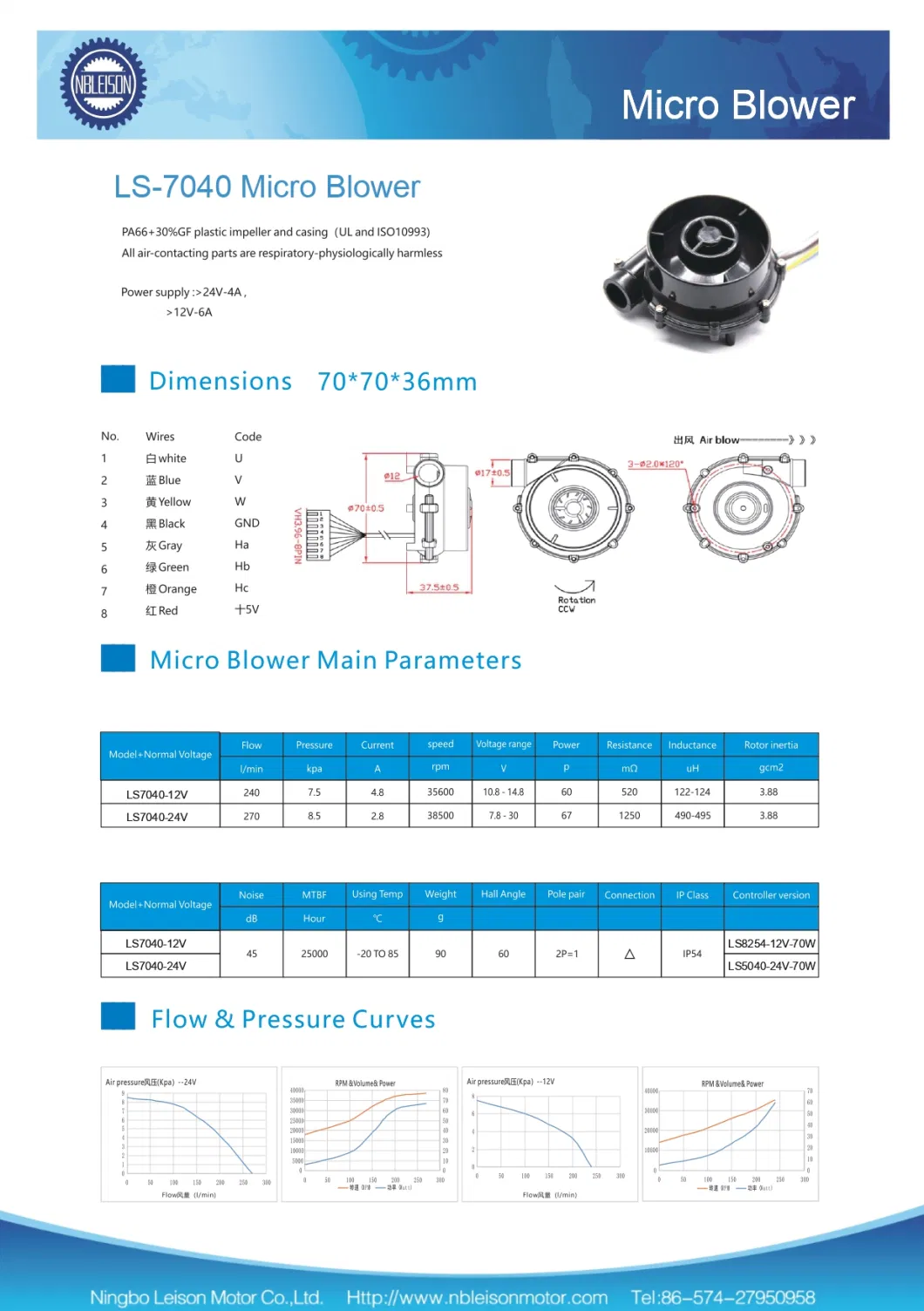 24V DC Centrifugal Brushless Bipap Machine Blower