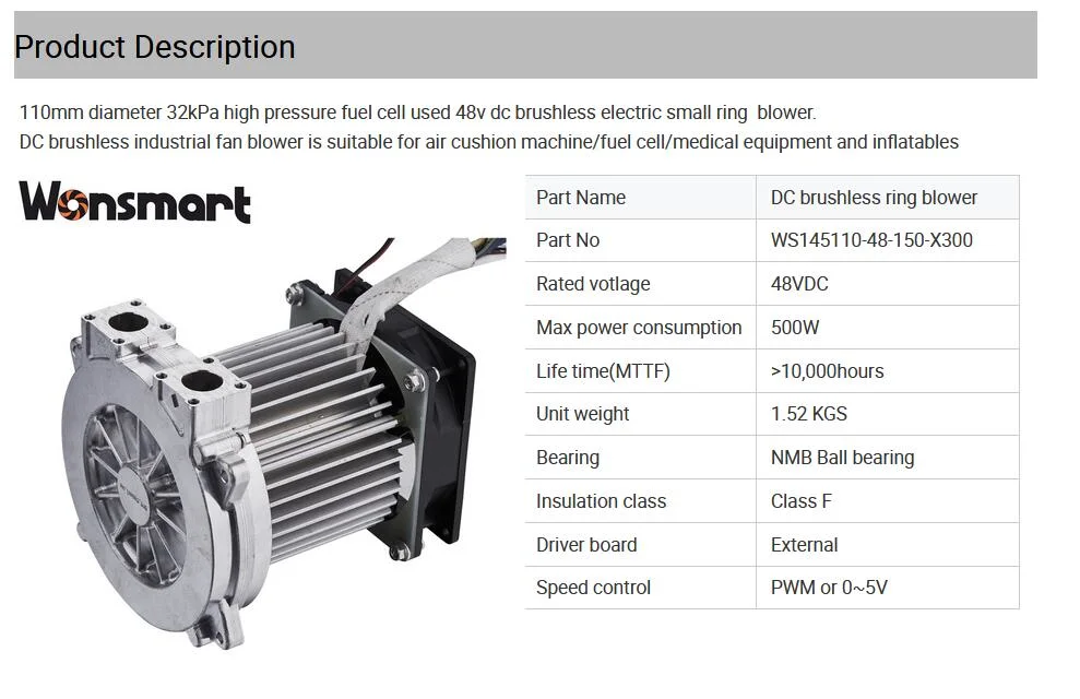 High Pressure 48V DC Brushless Blower with Medical Use